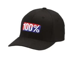 100% Classic X-Fit Flexfit Hat | Black