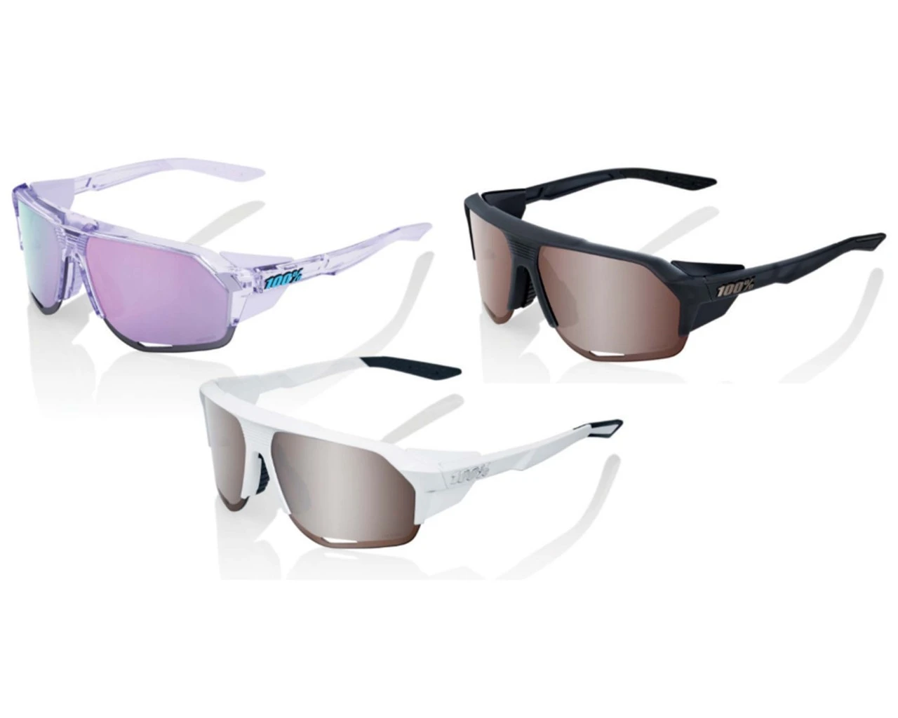 100% Norvik - Hiper Spiegelglas Sport Sonnenbrille | Soft Tact White – Bild 2