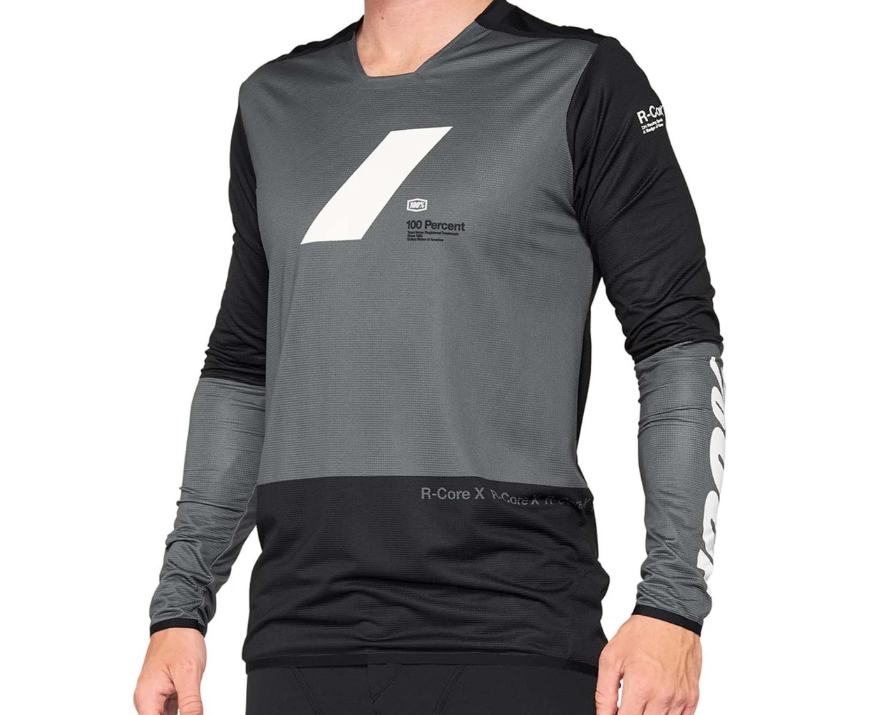100% R-Core X Downhill Trikot Langarm | Charcoal-black