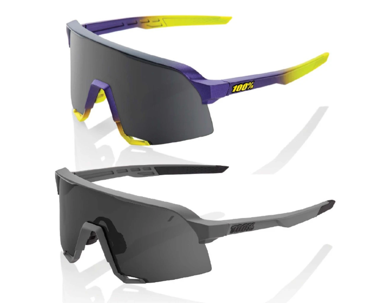 100% S3 - Smoke Brillenglas Sport Sonnenbrille | Matte Metallic Digital Brights – Bild 2