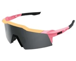 100% Speedcraft SL - Smoke Lens Sportsonnenbrille | Matte Washed Out Neon Pink