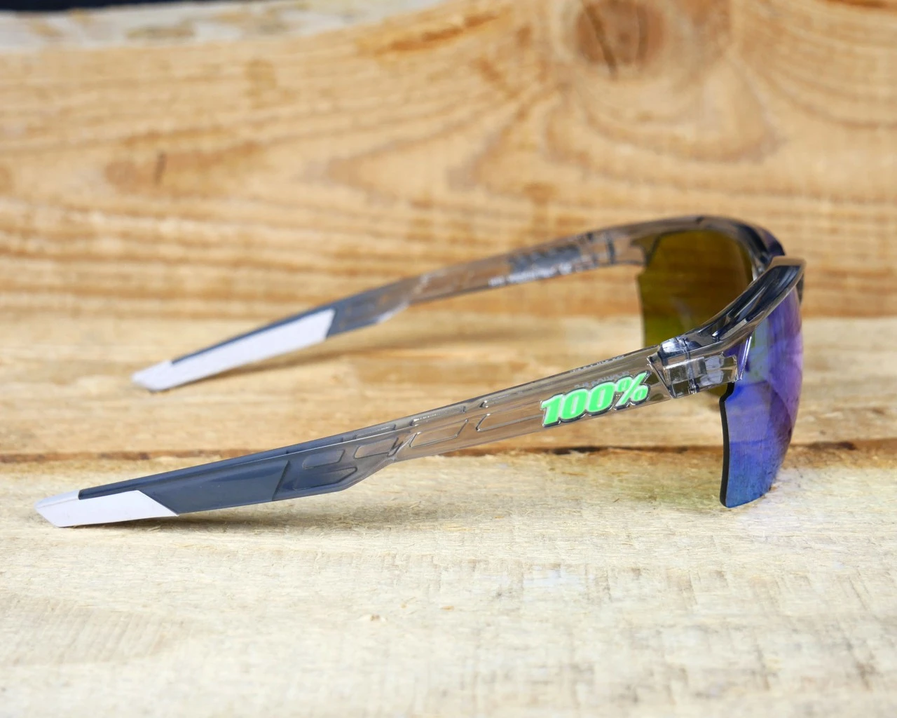 100% Sportcoupe - Multilayer Mirror Lens Fahrrad Sonnenbrille | Polished Translucent Crystal Grey Gr – Bild 8