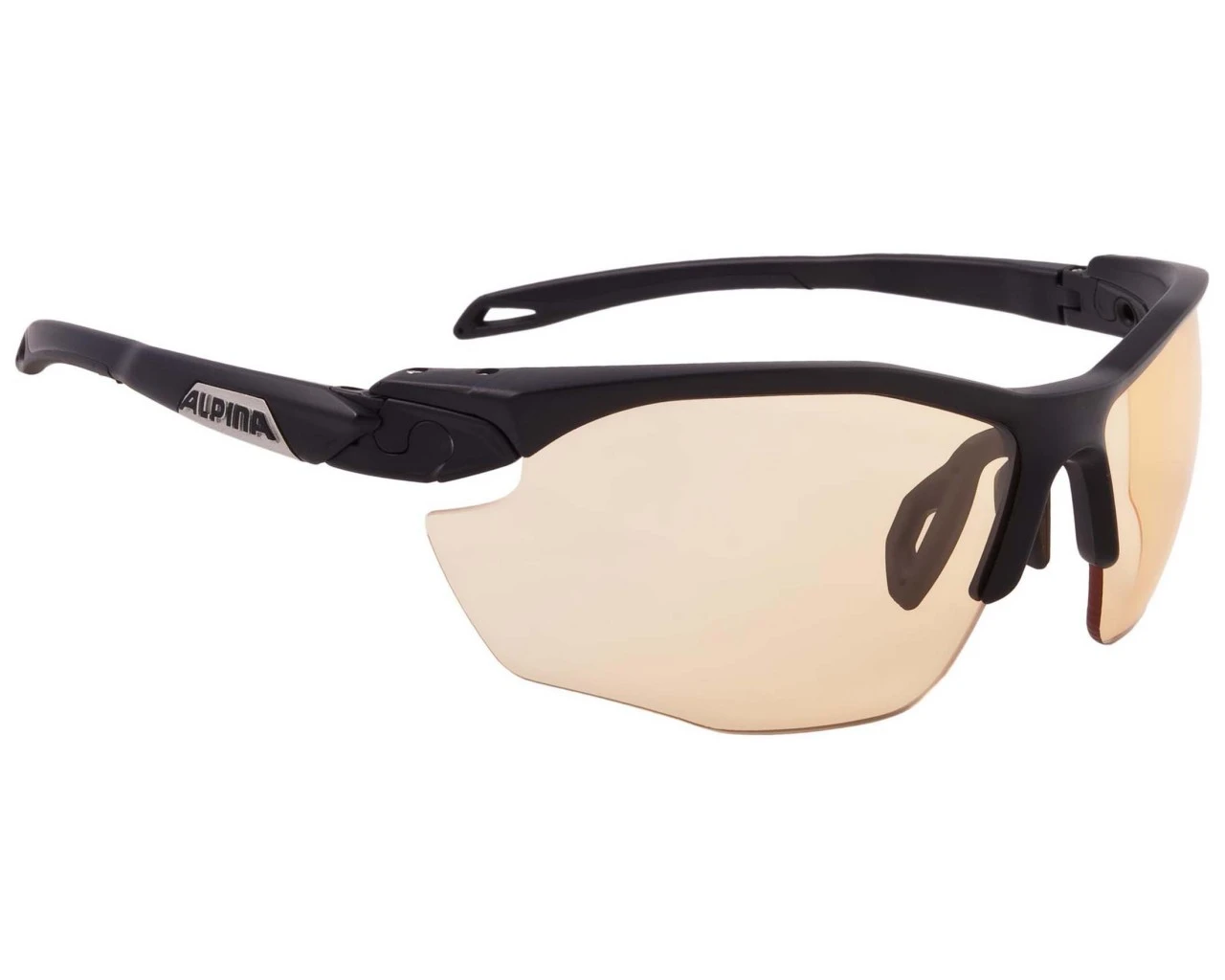 Alpina Twist Five HR VL+ Fahrrad Brille Varioflex Orange S1-3 Fogstop | Black Matt