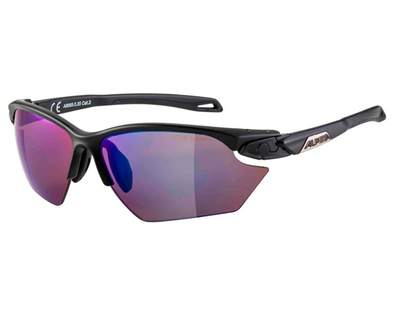 Alpina Twist Five S HR Q-Lite - Sportbrille Varioflex Mirror Blue | Black Matt