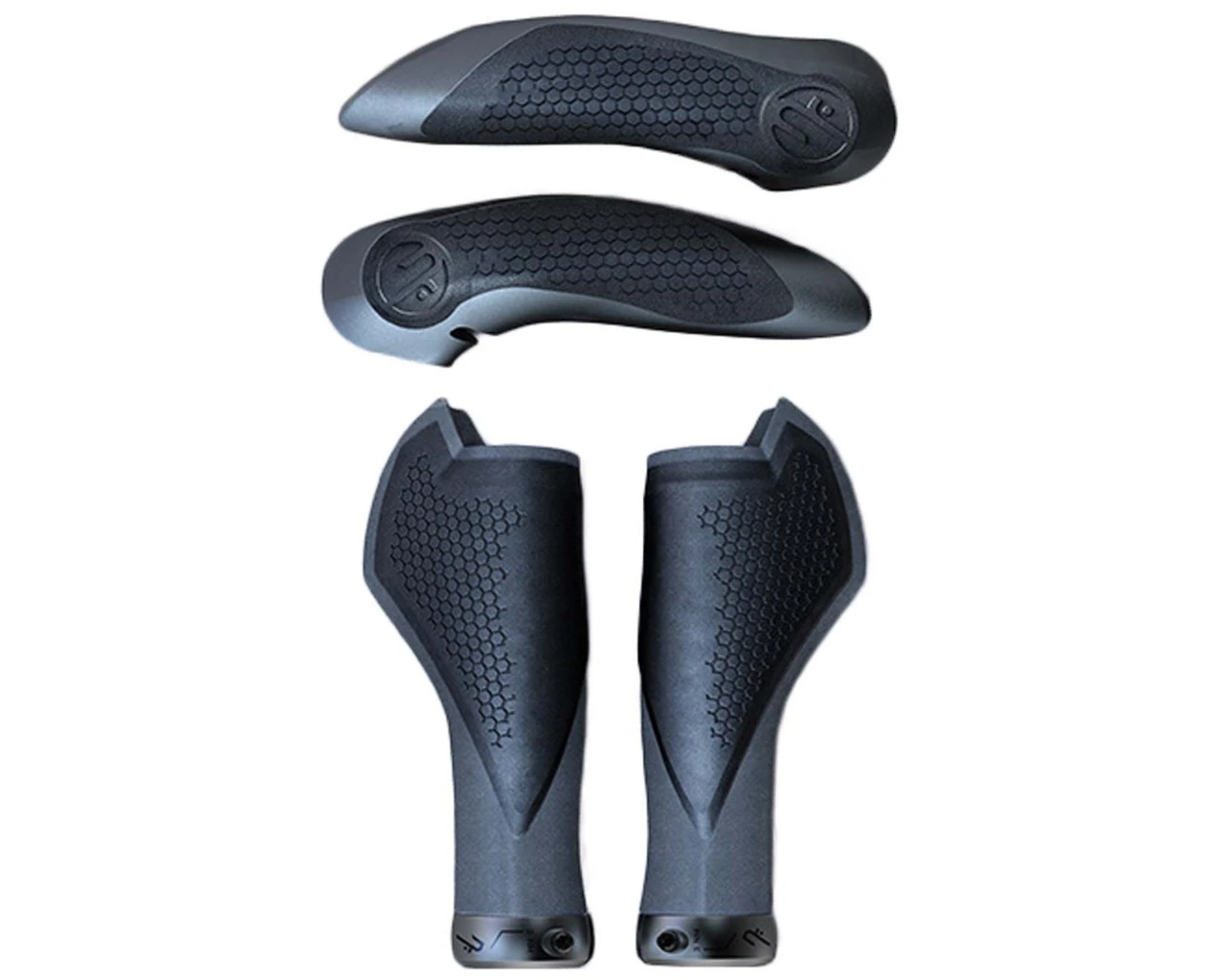 Cube Natural Fit Griffe Comfort Bar Ends Large (Paar) | Black N Grey