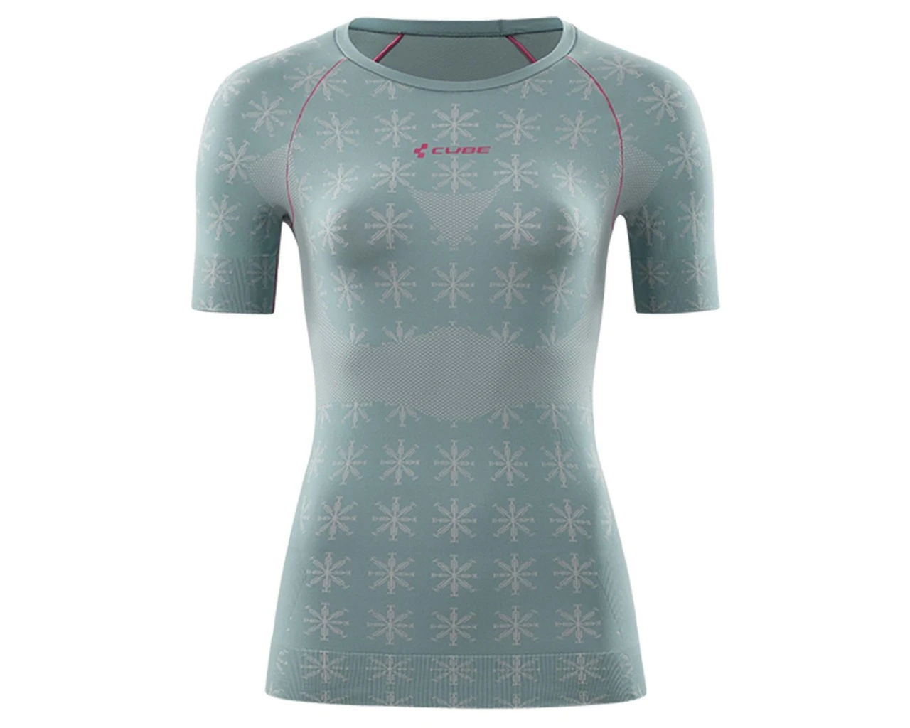 Cube WS Damen Funktionsunterhemd Kurzarm Race Be Cool | Grey N Pink