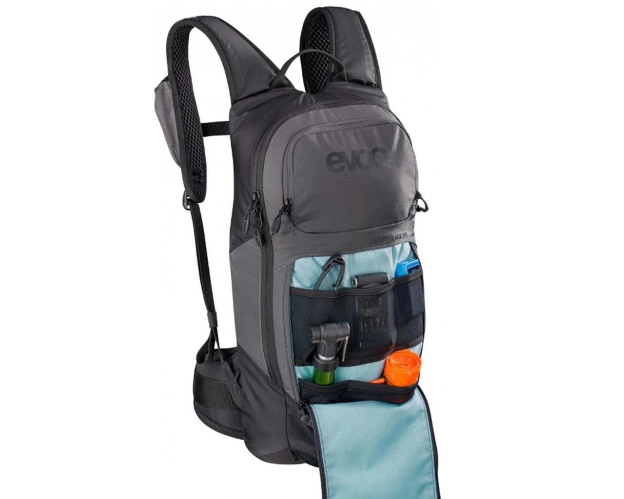 Evoc FR Lite Race 10 Liter Fahrradrucksack | Carbon Grey-orange – Bild 4