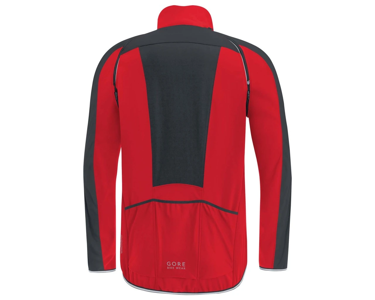 Gore Bike Wear Phantom Plus Windstopper Zip-Off Jacke - Passform Comfort | Rot-schwarz – Bild 2